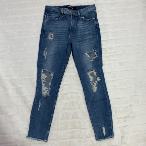 Express Blue Ripped Jeans - Picture 3 of 5